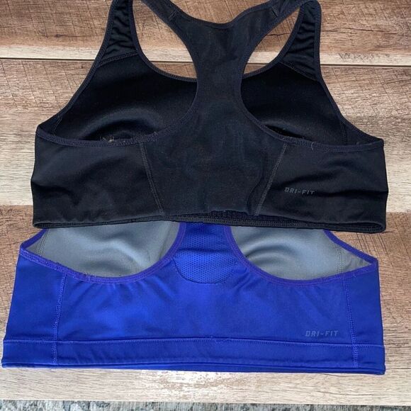 Nike Womens Dri-Fit Scoop Neck Racerback‎ Sports Bra Set of 2 Blue Black Large - Picture 5 of 8